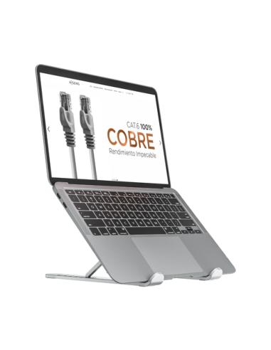 AISENS Soporte De Sobremesa Ajustable Para Portatil / Tablet, Plata
