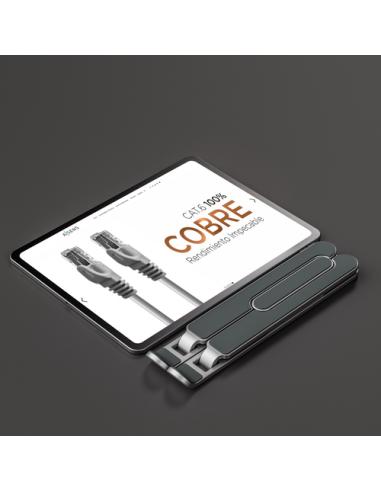 AISENS Soporte De Sobremesa Ajustable Para Portatil / Tablet, Plata