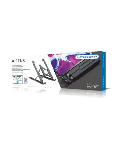 AISENS Soporte De Sobremesa Ajustable Para Portatil / Tablet, Gris Oscuro