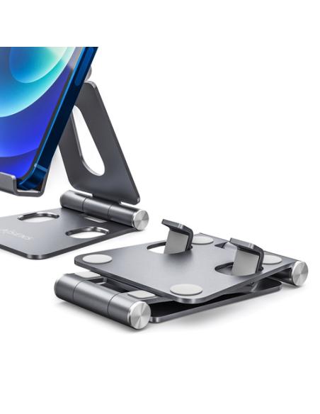 AISENS Soporte De Sobremesa Tamaño M Ajustable (2 Pivotes) Para Movil / Tablet, Gris