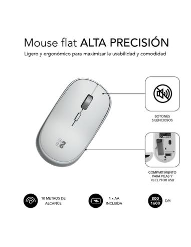 SUBBLIM Ratón Inalámbrico Mini Wireless Mini Mouse Silver