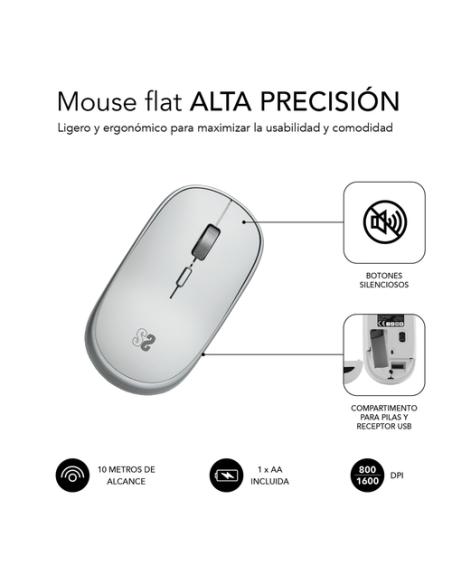 SUBBLIM Ratón Inalámbrico Mini Wireless Mini Mouse Silver