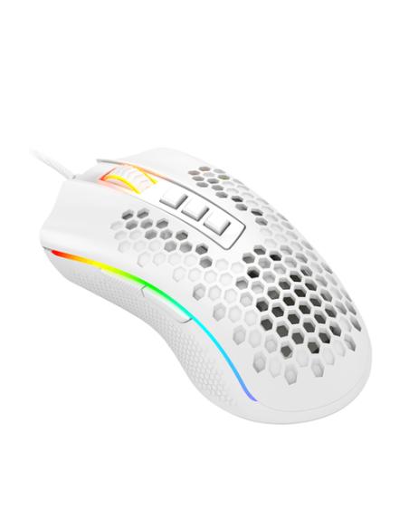 REDRAGON M988-RGB STORM ELITE WHITE, Mouse Optico HoneyComb Blanco