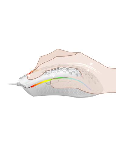 REDRAGON M988-RGB STORM ELITE WHITE, Mouse Optico HoneyComb Blanco