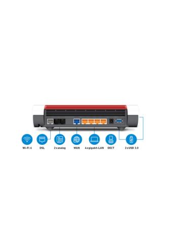 Box FRITZ! 7590 AX router inalámbrico Gigabit Ethernet Doble banda (2,4 GHz / 5 GHz) Blanco