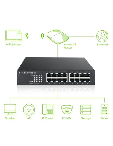 Zyxel GS1100-16 No administrado Gigabit Ethernet (10/100/1000)