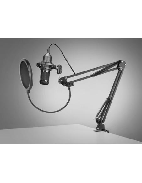 Mars Gaming MMICPRO, Micrófono PC USB, Condensador, Ultra-alta Definición Streamings, ASMR, Negro