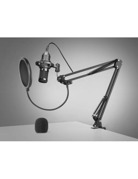 Mars Gaming MMICPRO, Micrófono PC USB, Condensador, Ultra-alta Definición Streamings, ASMR, Negro