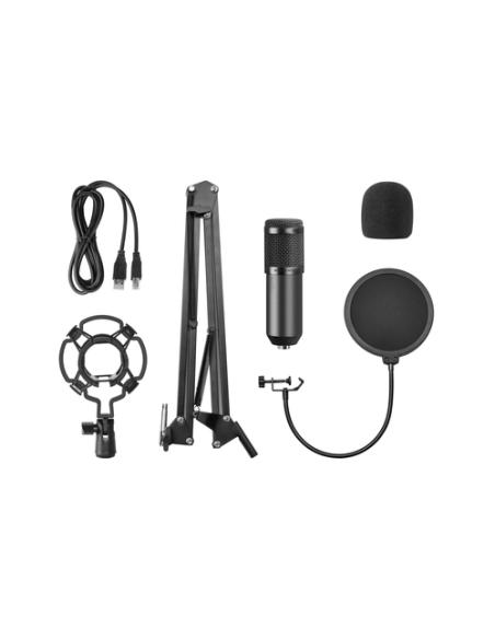 Mars Gaming MMICPRO, Micrófono PC USB, Condensador, Ultra-alta Definición Streamings, ASMR, Negro