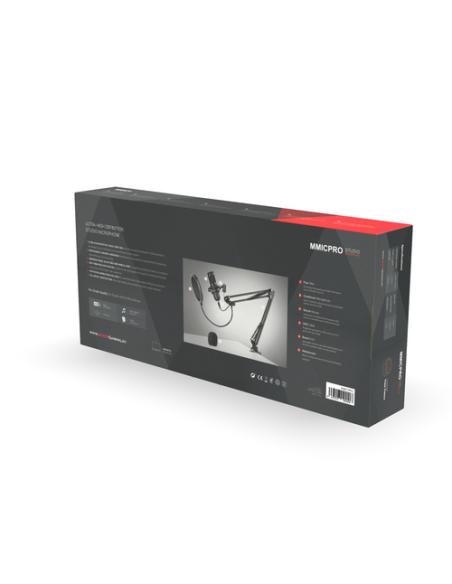 Mars Gaming MMICPRO, Micrófono PC USB, Condensador, Ultra-alta Definición Streamings, ASMR, Negro