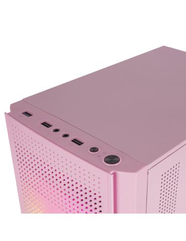 Mars Gaming MC300P Rosa, Caja PC Micro ATX, Cristal Templado, Frontal MESH, 3xVentilador FRGB