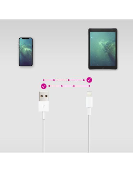 Nanocable Cable Lightning a USB-A, Lightning/M -USB A/M, Blanco, 50 cm