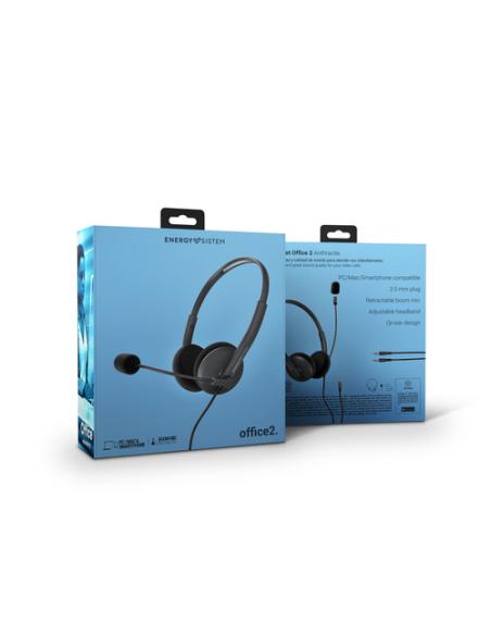 Energy Sistem Office 2 Auriculares Alámbrico Diadema Oficina/Centro de llamadas Antracita