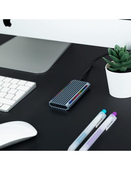 TooQ Shinobi Caja externa para unidad de estado sólido (SSD) Gris M.2