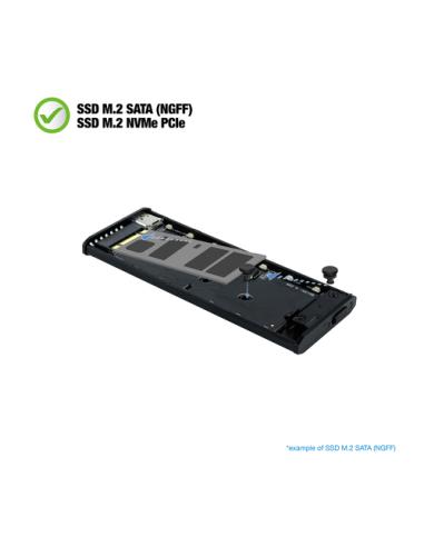 TooQ Shinobi Caja externa para unidad de estado sólido (SSD) Negro M.2