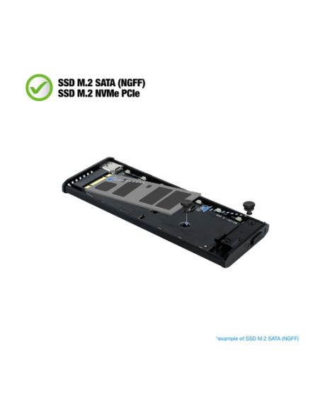 TooQ Shinobi Caja externa para unidad de estado sólido (SSD) Negro M.2