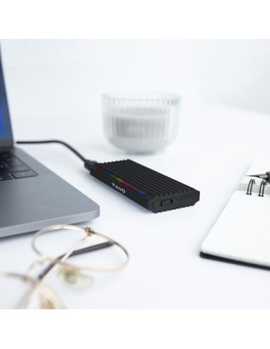 TooQ Shinobi Caja externa para unidad de estado sólido (SSD) Negro M.2
