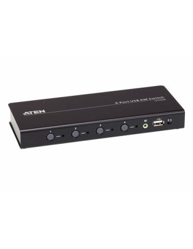 ATEN Switch KM USB de 4 puertos con Boundless Switching (cables incluidos)