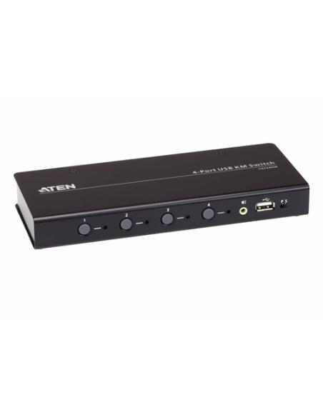 ATEN Switch KM USB de 4 puertos con Boundless Switching (cables incluidos)