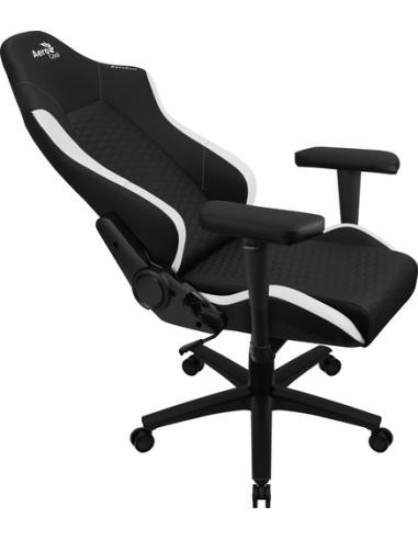 Aerocool CROWNBW Blanco, Silla Gaming Ergonómica, Cojines Ajustables, Cuero Sintético Premium
