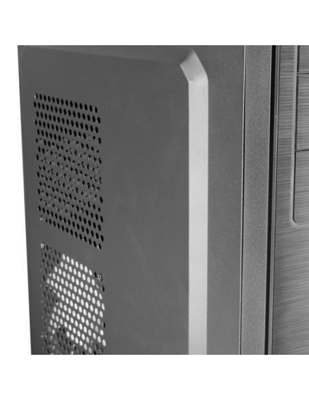 Tacens 2INITIOX, Caja PC Semitorre ATX, Ventilador Lateral 12cm, Frontal Aluminio Pulido, Acero, Negro