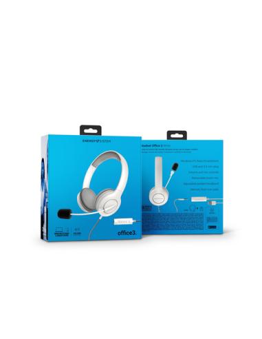 Energy Sistem 452156 auricular y casco Auriculares Alámbrico Diadema Llamadas/Música USB tipo A Blanco