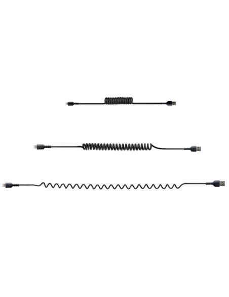 StarTech.com Cable 50cm USB a Lightning con Certificación MFi, Cable Rizado de Carga para iPhone, Negro, con Recubrimiento de TP