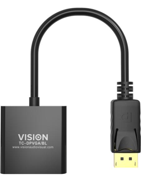 Vision TC-DPVGA/BL adaptador de cable de vídeo DisplayPort VGA (D-Sub) Negro