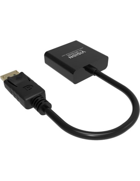 Vision TC-DPVGA/BL adaptador de cable de vídeo DisplayPort VGA (D-Sub) Negro