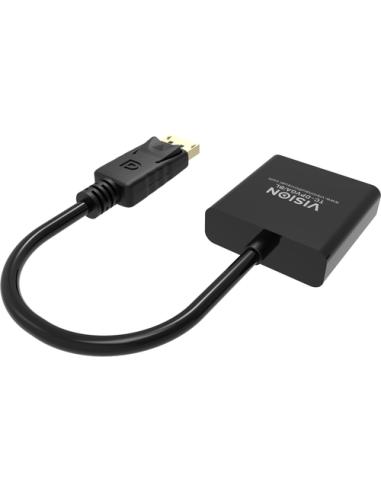 Vision TC-DPVGA/BL adaptador de cable de vídeo DisplayPort VGA (D-Sub) Negro