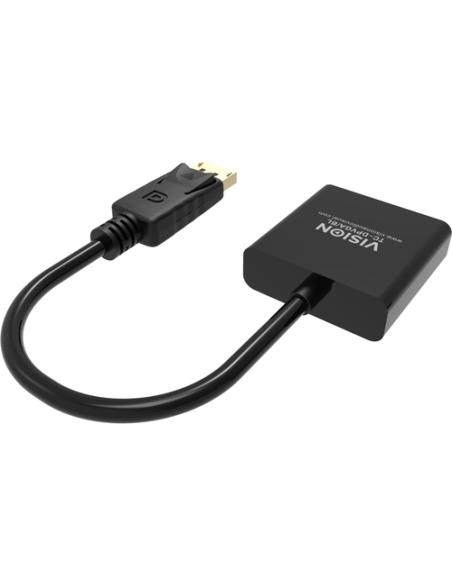 Vision TC-DPVGA/BL adaptador de cable de vídeo DisplayPort VGA (D-Sub) Negro