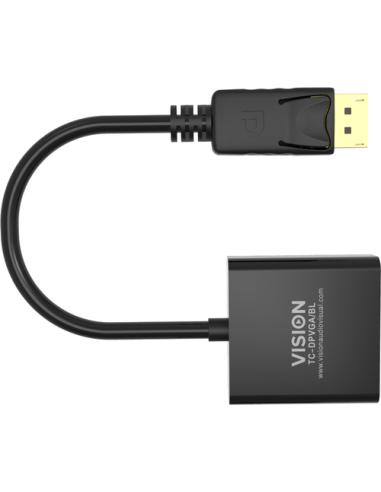 Vision TC-DPVGA/BL adaptador de cable de vídeo DisplayPort VGA (D-Sub) Negro