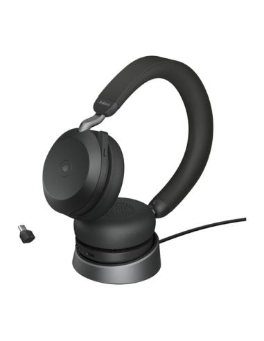 Jabra Evolve2 75 Auriculares Inalámbrico y alámbrico Diadema Llamadas/Música USB Tipo C Bluetooth Base de carga Negro