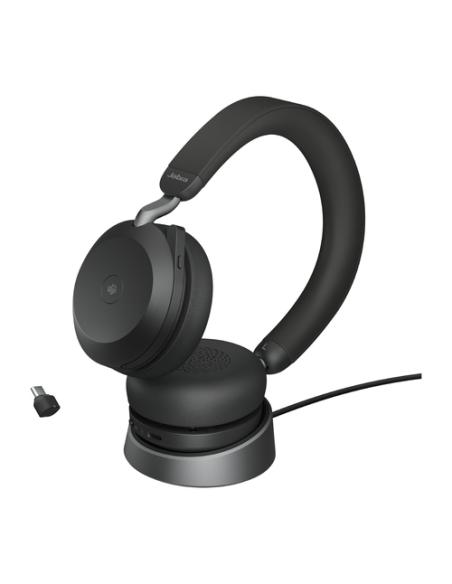 Jabra Evolve2 75 Auriculares Inalámbrico y alámbrico Diadema Llamadas/Música USB Tipo C Bluetooth Base de carga Negro