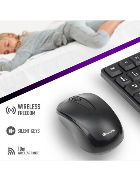 NGS EUPHORIA KIT teclado Ratón incluido Universal RF inalámbrico QWERTY Inglés Negro