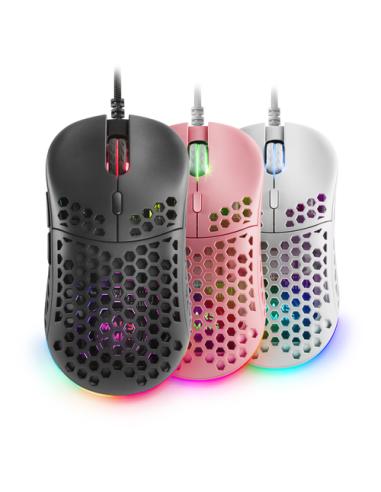 Mars Gaming MM55 Negro, Ratón Gaming RGB Chroma, Ultra-ligero 55g, 12800 DPI, Switches Mecánicos Programables HUANO