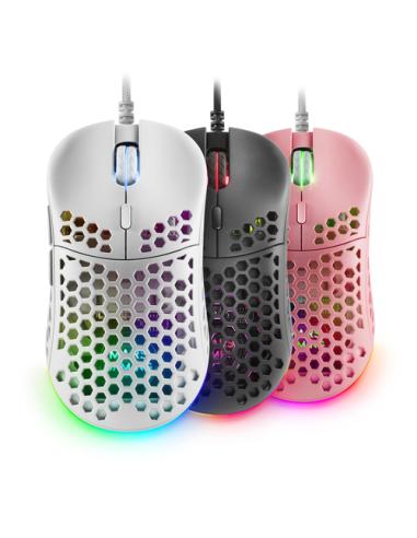 Mars Gaming MM55W, Ratón Inalámbrico Gaming RGB Chroma, Ultra-ligero 55 g, 12800 DPI, Switches Mecánicos Programables HUANO, Bla