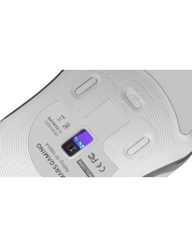Mars Gaming MMGLOWW, Ratón Gaming RGB Chroma-Glow, Acabado Espejo, Ultraligero, 12800 DPI, Blanco