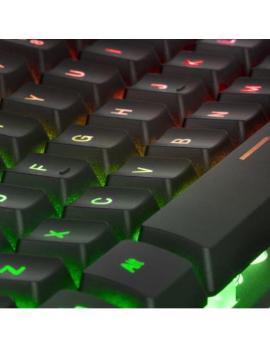 Mars Gaming MCPXBFR, Combo Teclado H-Mech FRGB, Ratón Ultraligero 10000DPI y Alfombrilla XXL, Negro, Idioma Francés