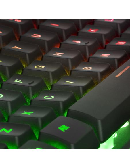 Mars Gaming MCPXBFR, Combo Teclado H-Mech FRGB, Ratón Ultraligero 10000DPI y Alfombrilla XXL, Negro, Idioma Francés