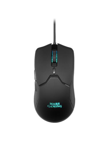 Mars Gaming MCPXBFR, Combo Teclado H-Mech FRGB, Ratón Ultraligero 10000DPI y Alfombrilla XXL, Negro, Idioma Francés