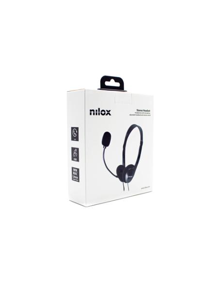 Nilox NXAU0000002 auricular y casco Auriculares Alámbrico Diadema Oficina/Centro de llamadas USB tipo A Negro