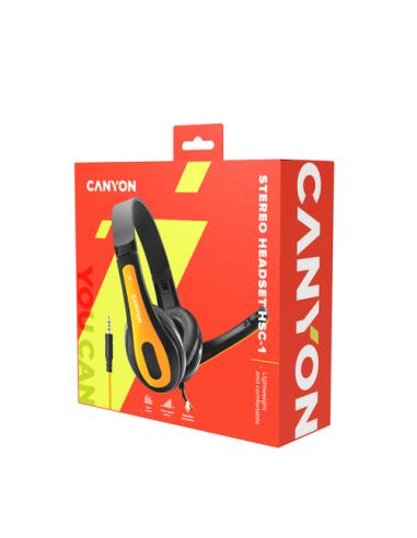 Canyon Auricular HSC-1 PC Mic Flat 2m Negro/Amarillo