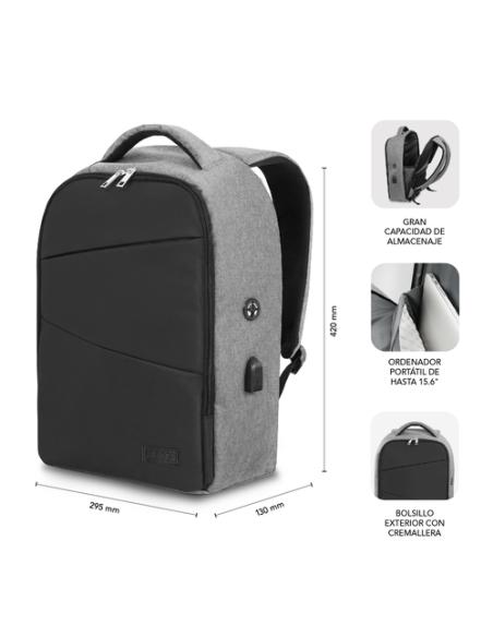 SUBBLIM Mochila Antirrobo Secure V2 AP Antitheft Backpack Gris/Negra