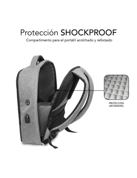 SUBBLIM Mochila Antirrobo Secure V2 AP Antitheft Backpack Gris/Negra