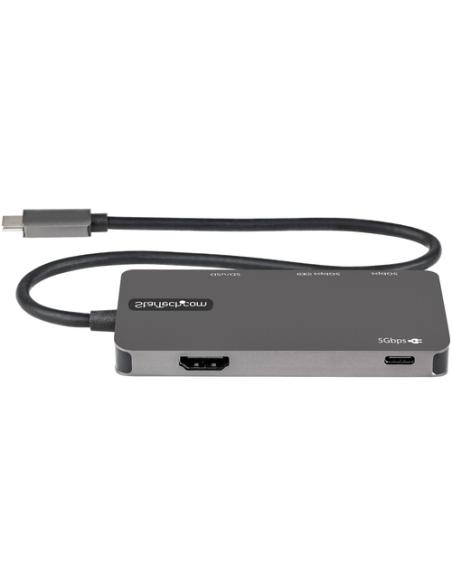 StarTech.com Adaptador Multipuertos USB C - USB C a HDMI de 4K - 100W de Entrega de Alimentación PD - SD - MicroSD - Hub Ladrón 