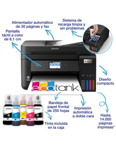 Epson EcoTank Impresora multifunción ET-4850 A4 con depósito de tinta, conexión Wi-Fi