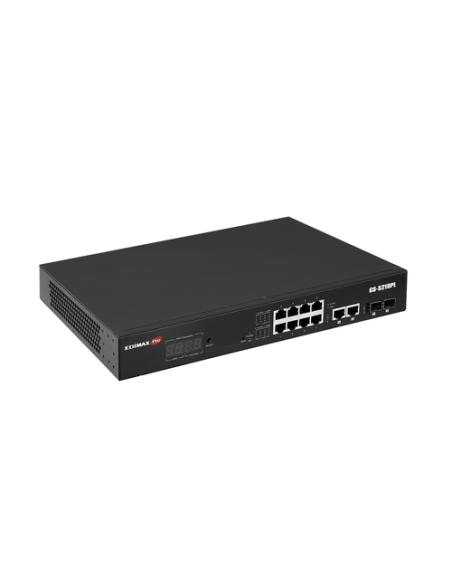 Edimax GS-5210PL switch Gestionado Gigabit Ethernet (10/100/1000) Negro