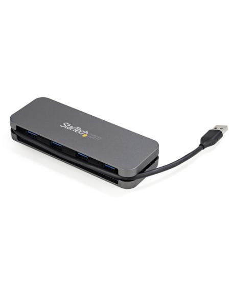 StarTech.com Hub USB 3.0 de 4 Puertos USB-A - Ladrón USB 3.2 Gen 1 SuperSpeed de 5Gbps Portátil Tipo A - Alimentado por el Bus U