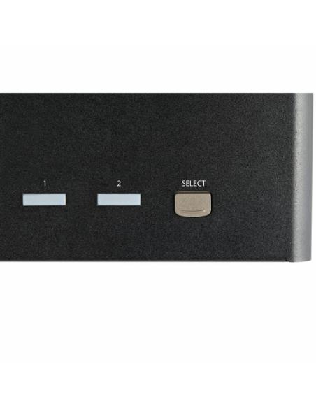 StarTech.com Switch Conmutador KVM de 2 Puertos DisplayPort 4K para 3 Monitores - Vídeo de 4K y 60Hz Ultra HD - HDR - Hub Ladrón